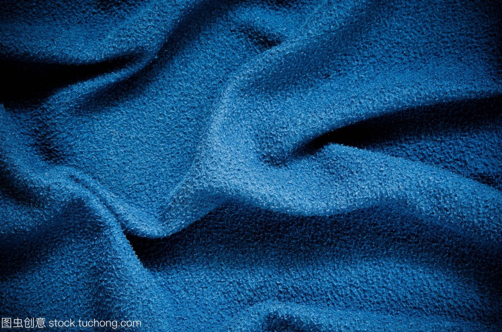藍色皺的織物紋理 棉布的獨特魅力